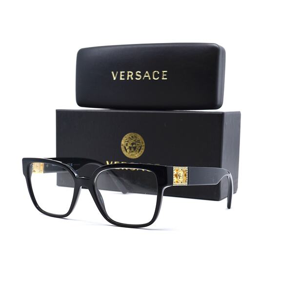 NEW VERSACE VE3329B GB1 BLACK AUTHENTIC EYEGLASSES FRAME - Picture 1 of 16